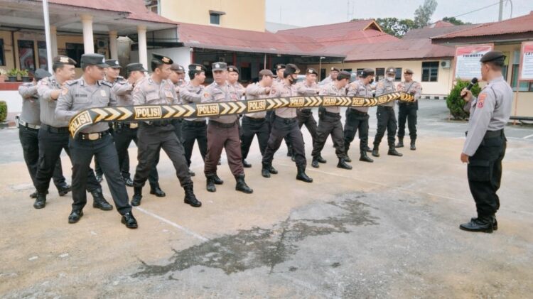 Persiapkan Mental Dan Fisik, Personel Sat Samapta Polres Siantar Latihan Dalmas
