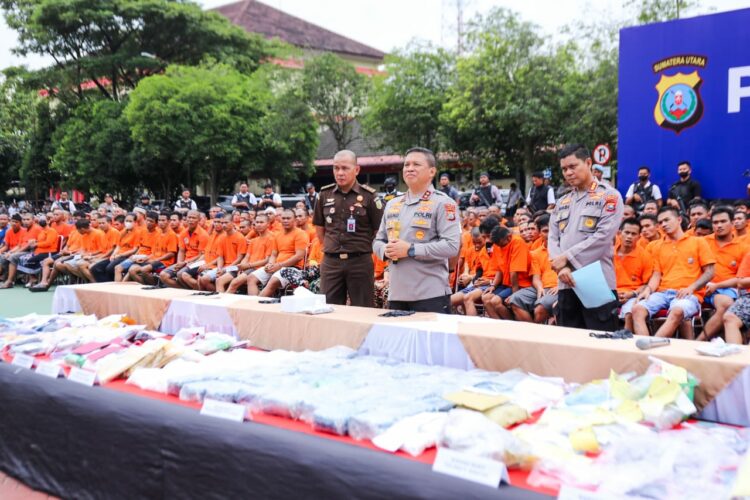1058 Tersangka Kasus Narkoba di Poldasu, 16 Hasil Tangkapan Polres Siantar
