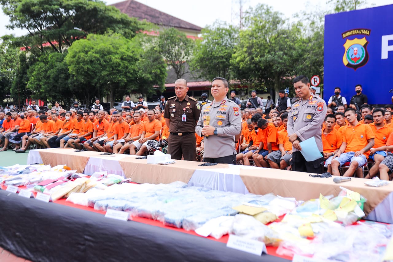 1058 Tersangka Kasus Narkoba di Poldasu, 16 Hasil Tangkapan Polres Siantar