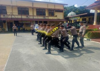 Jelang Pemilu 2024, Sat Samapta Polres Siantar Rutin Latihan Pengendalian Massa