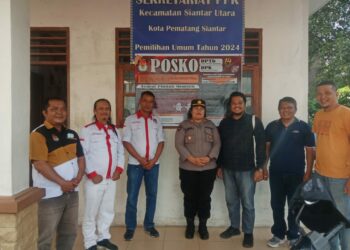 Kapolsek Siantar Utara Koordinasi ke Sekretariat PPK Menjelang Pemilu 2024