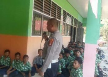Satlantas Polres Way Kanan Ajak Pelajar SMPN 1 Negeri Agung Patuhi Lalulintas