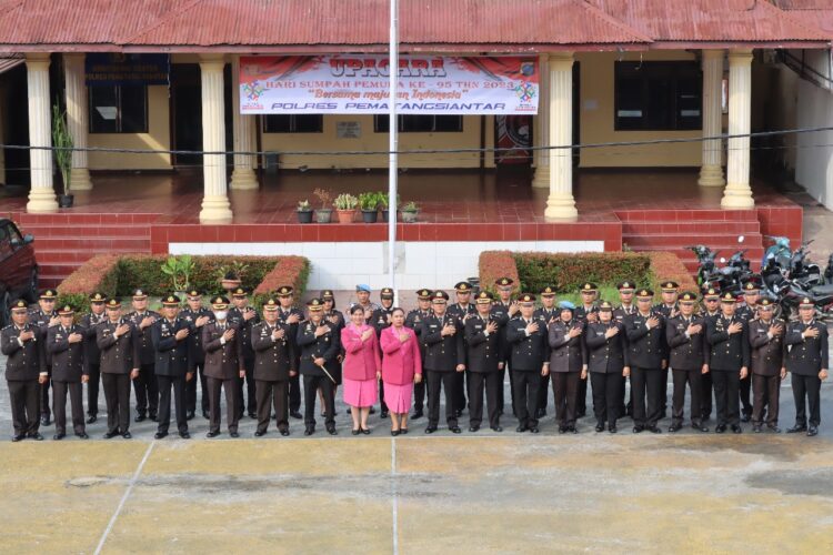 Kapolres Siantar Pimpin Upacara Peringatan Hari Sumpah Pemuda Ke-95 Tahun 2023