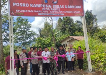 Polres Taput Resmikan Posko Bebas Narkoba di Desa Pantis Pahae Julu