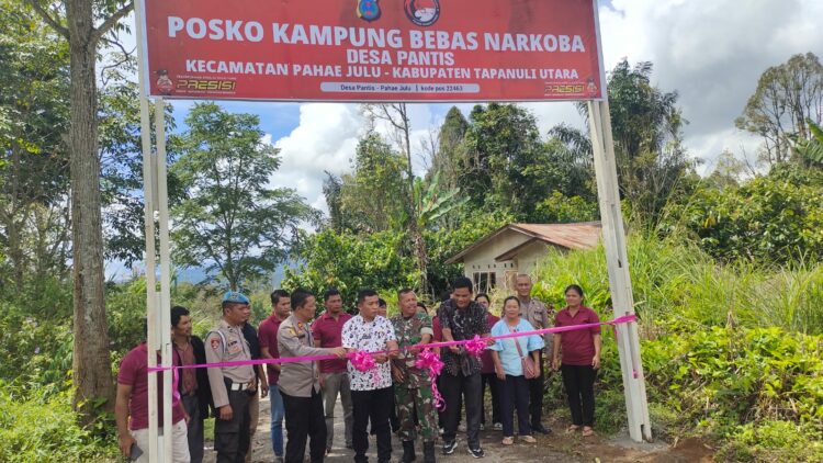 Polres Taput Resmikan Posko Bebas Narkoba di Desa Pantis Pahae Julu