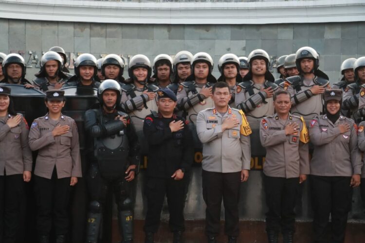Polres Simalungun dan Brimob Gelar Pelatihan Pengendalian Massa Kesiapsiagaan Pemilu 2024