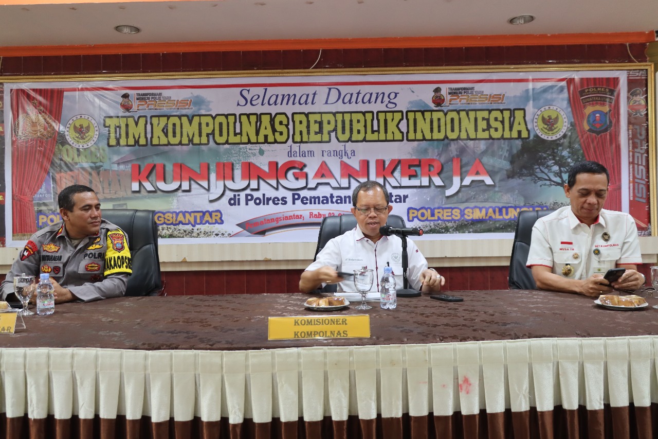 Tim Kompolnas RI Kunker ke Polres Siantar Dalam Rangka Pengawasan Pengamanan Pemilu 2024