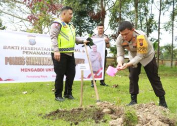 Polres Simalungun Gelar Baksos dan Penanaman 100 Pohon Jelang Rakor SDM Polri 2023