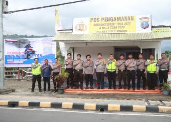 Dirikan Pos Pam di Pagoda Parapat, Polres Simalungun Dukung Aquabike Toba-2023