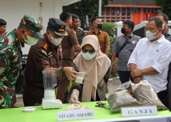Barang Bukti 140 Gram Sabu dan Kg Ganja Dimusnahkan Kejari Pematang Siantar