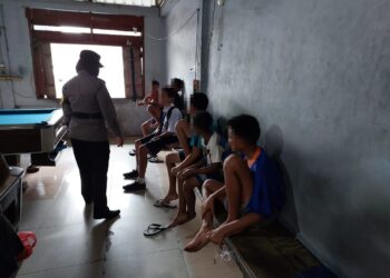 Sat Binmas Polres Siantar Himbau Tidak Melakukan Judi Ketika bermain biliar
