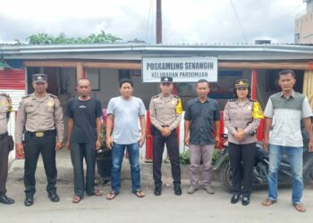 Sambangi Pos Kamling, Sat Binmas Polres Siantar Sampaikan Pesan Kamtibmas 