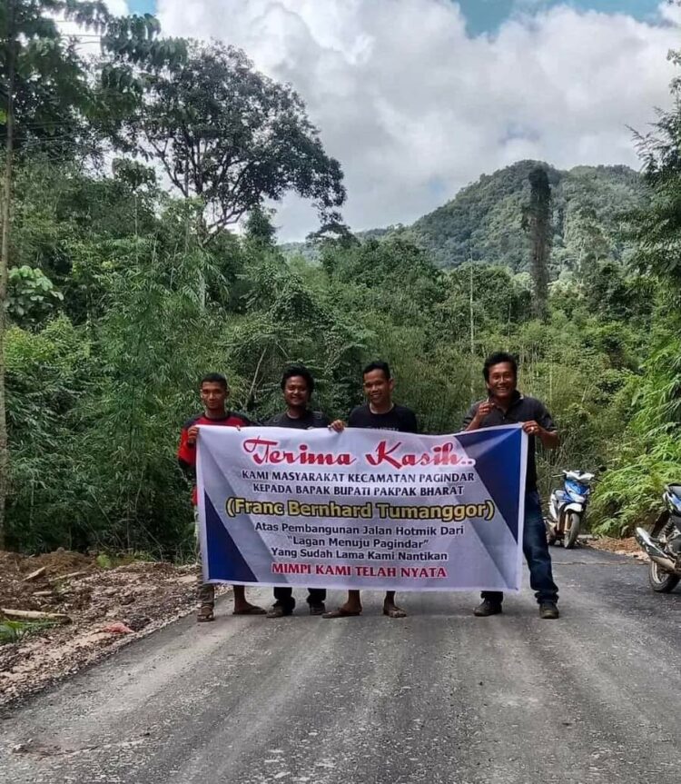 Masyarakat Kecamatan Pagindar Sampaikan Terimakasih Kepada Bupati Pakpak Bharat atas Pembangunan Infrastruktur 
