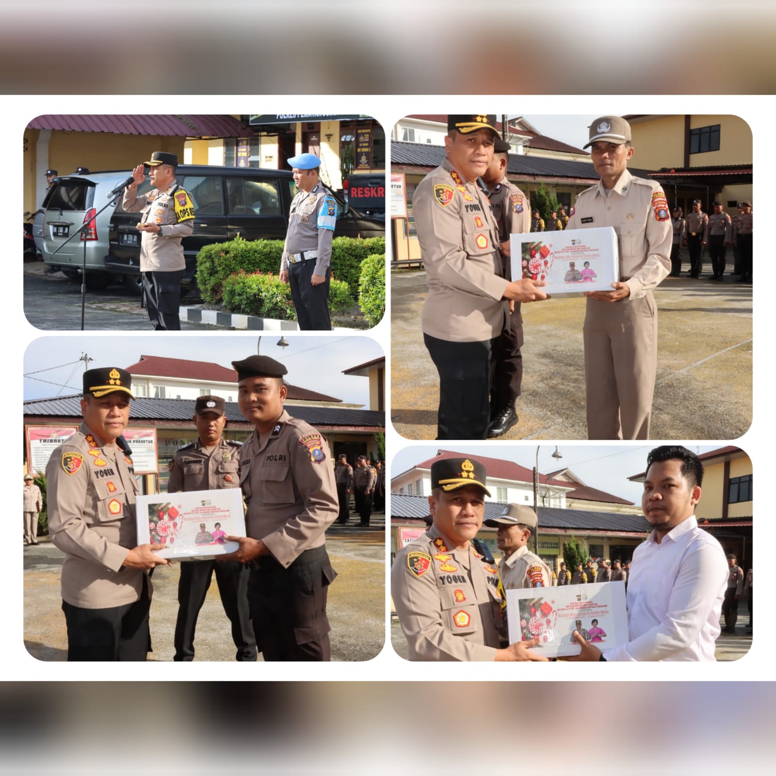 Kapolres Pematang Siantar Serahkan Bingkisan Natal Dan Tahun Baru Kepada Personil
