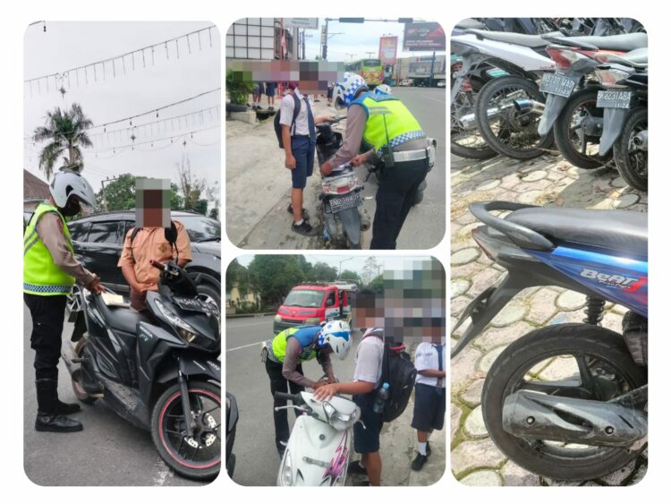 Pelajar Tidak Menggunakan Helm Langsung Ditilang Satlantas Polres Pematang Siantar