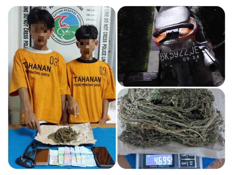 Sat Narkoba Polres Siantar Ringkus Dua Pemuda Pemilik Ganja Warga Sibatu-Batu