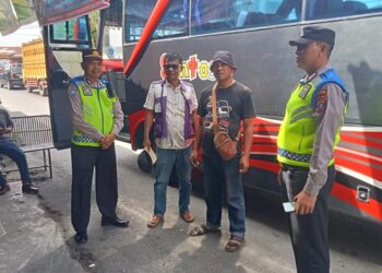 Kasat Binmas Polres Pematang Siantar Monitoring Arus Mudik Nataru