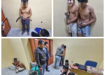 Datangi Lokasi Tongkrongan Pemuda, Polres Pematangsiantar Amankan 10 Pemuda Dan 1 Golok