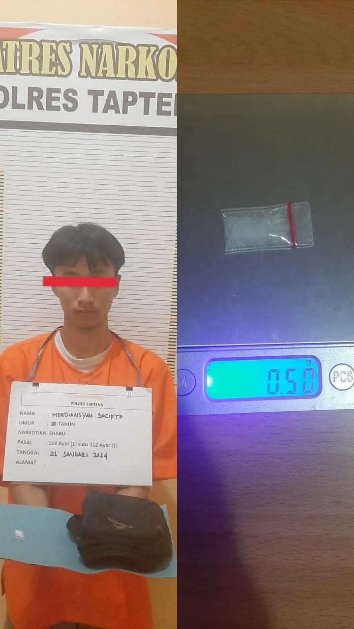 Pengedar Narkoba Asal Muara Nibung Diamankan Tim Sat Res Narkoba Polres Tapteng