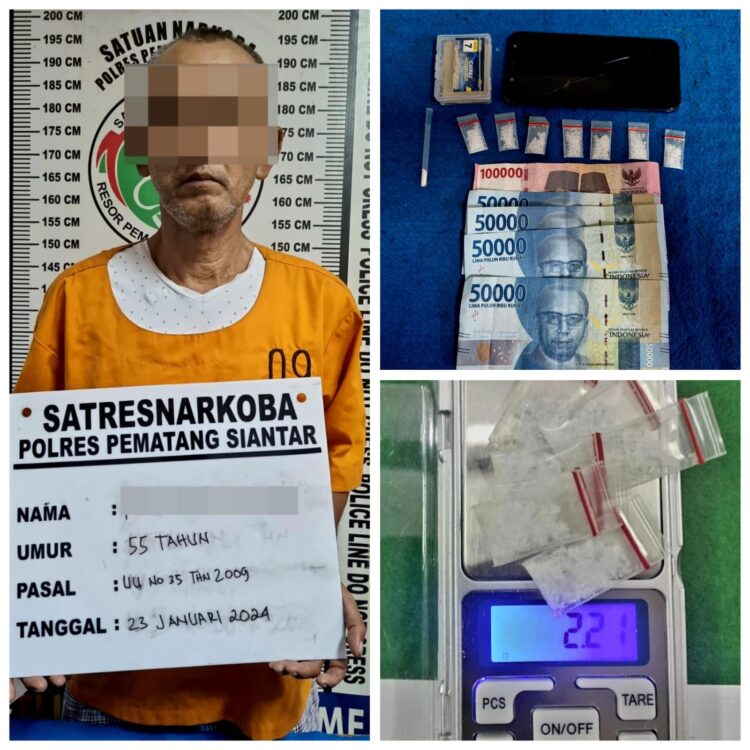 Polres Pematangsiantar Tangkap Pengedar Narkoba, 2,21 Gram Sabu Diamankan