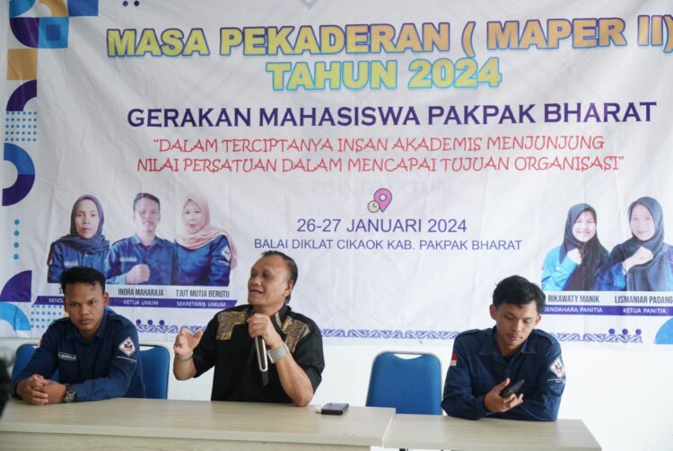 Wabup H Mutsyuhito Solin Membuka Kegiatan Perkaderan II Gerakan Mahasiswa Pakpak Bharat