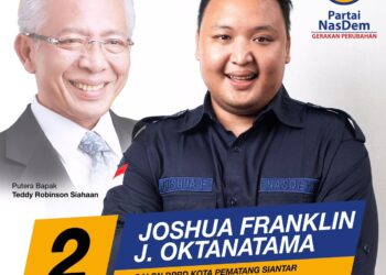 Putra TRS, Joshua Franklin Oktanatama Caleg Nasdem Dapil Siantar 2, Jebolan UI dan Australia
