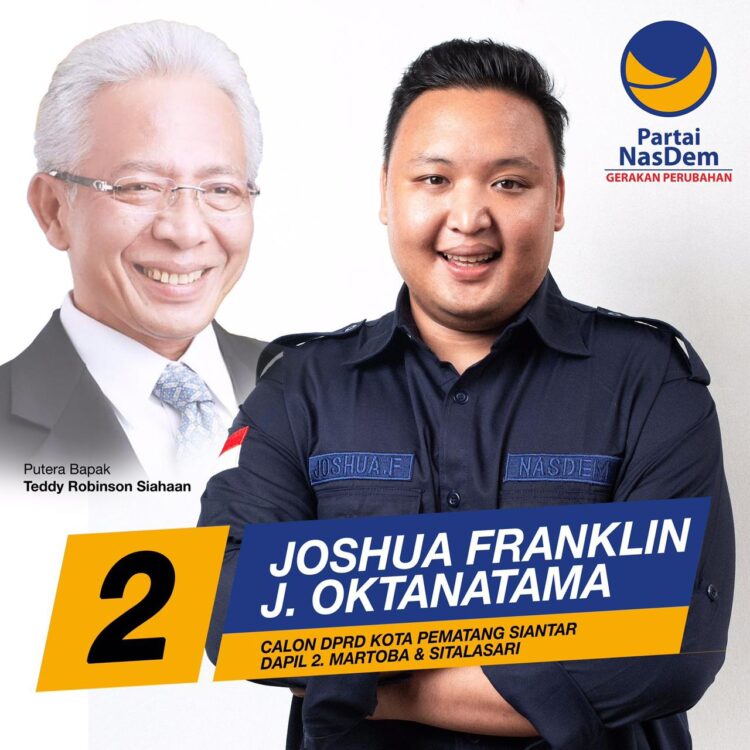 Putra TRS, Joshua Franklin Oktanatama Caleg Nasdem Dapil Siantar 2, Jebolan UI dan Australia