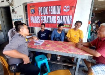 Sat Binmas Polres Pematangsiantar Laksanakan Pojok Pemilu