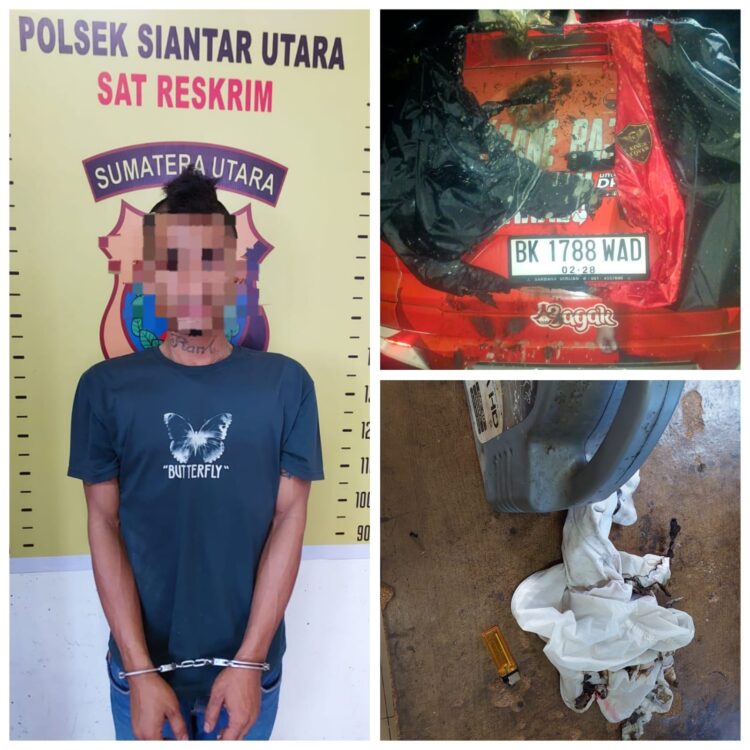 Unit Reskrim Polsek Siantar Utara Tangkap Pelaku Pembakaran Mobil di Bah Tongguran Kiri