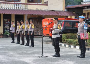 Kapolres Siantar Pimpin Apel Awal Kesiapan Pengamanan TPS