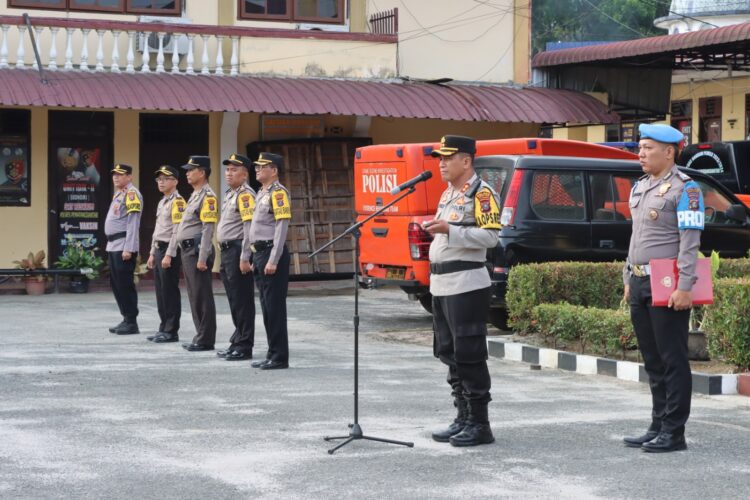 Kapolres Siantar Pimpin Apel Awal Kesiapan Pengamanan TPS