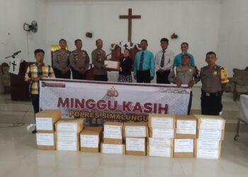 Wakapolres Simalungun Gelar Kegiatan Minggu Kasih di Gereja HKBP Rogate Bangun