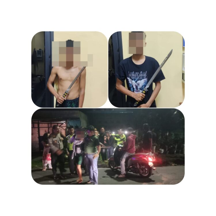 Polres Pematangsiantar Amankan Dua Pemuda Bawa Klewang di Jalan Pdt Justin Sihombing