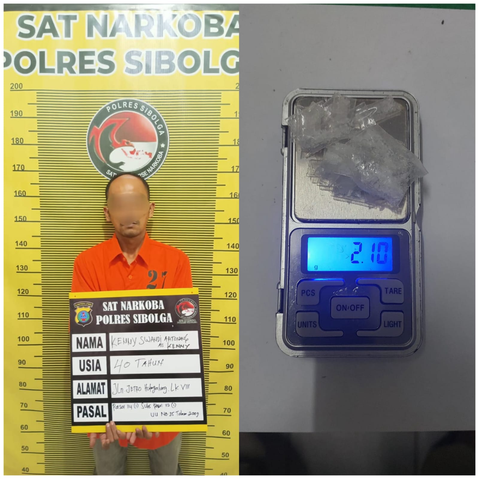 Tim Opsnal Resmarkoba Polres Sibolga Cokok Warga Sarudik Pemilik Sabu