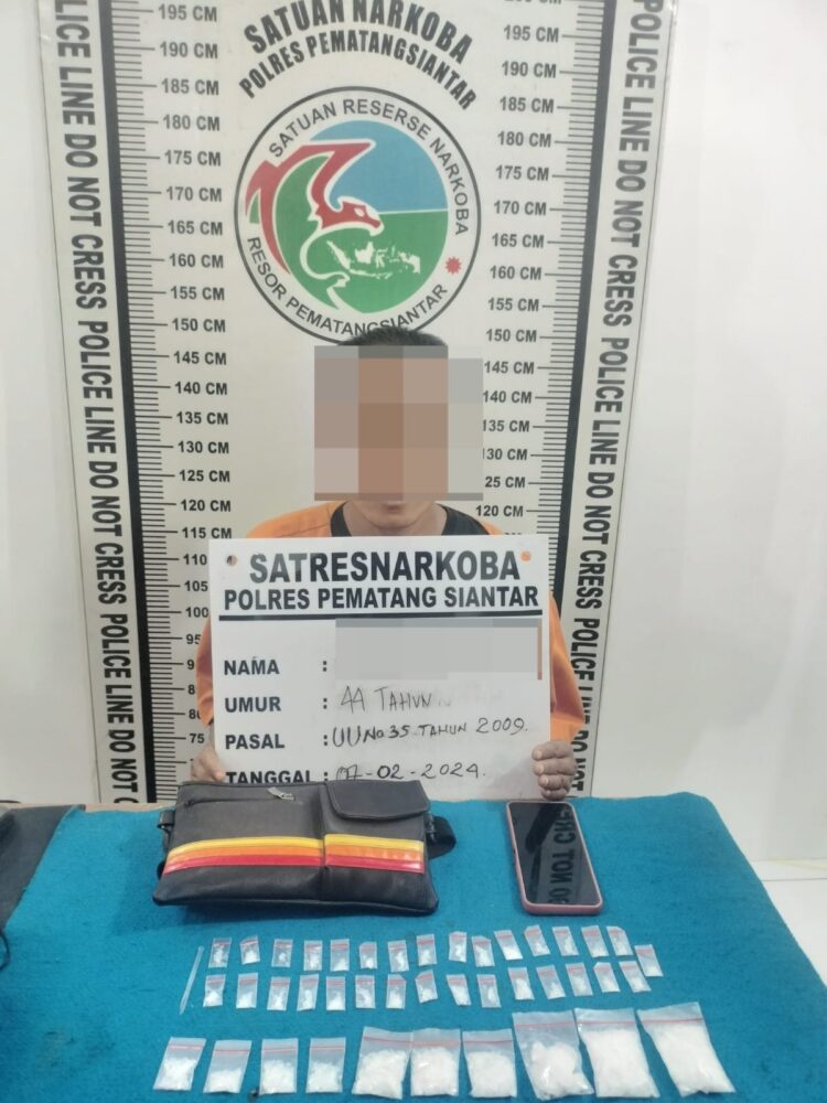 Polres Pematangsiantar Ringkus Cak Leng Bandar Sabu dari Panombeian, 41 Paket Sabu Ditemukan