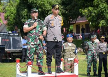 Forkopimda Tapteng Apel Gabungan Bersama Dengan Camat, Lurah, Kepala Desa dan Petugas Linmas Serta Stakeholder Penyelenggara Pemilu se-Kabupaten Tapteng