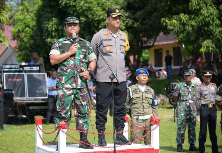 Forkopimda Tapteng Apel Gabungan Bersama Dengan Camat, Lurah, Kepala Desa dan Petugas Linmas Serta Stakeholder Penyelenggara Pemilu se-Kabupaten Tapteng