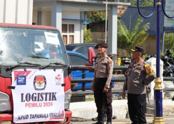 Polres Tapteng Kawal Ketat Pergeseran Logistik Pemilu 2024