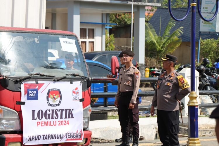 Polres Tapteng Kawal Ketat Pergeseran Logistik Pemilu 2024