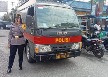 Binmas Polres Pematangsiantar Himbau Pembeli Hati-Hati  saat Belanja di Pasar Horas 