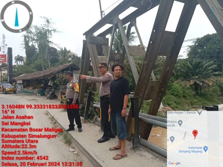 Polres Simalungun Tingkatkan Patroli Antisipasi Pencurian Besi Jembatan Bah Bolon Perdagangan