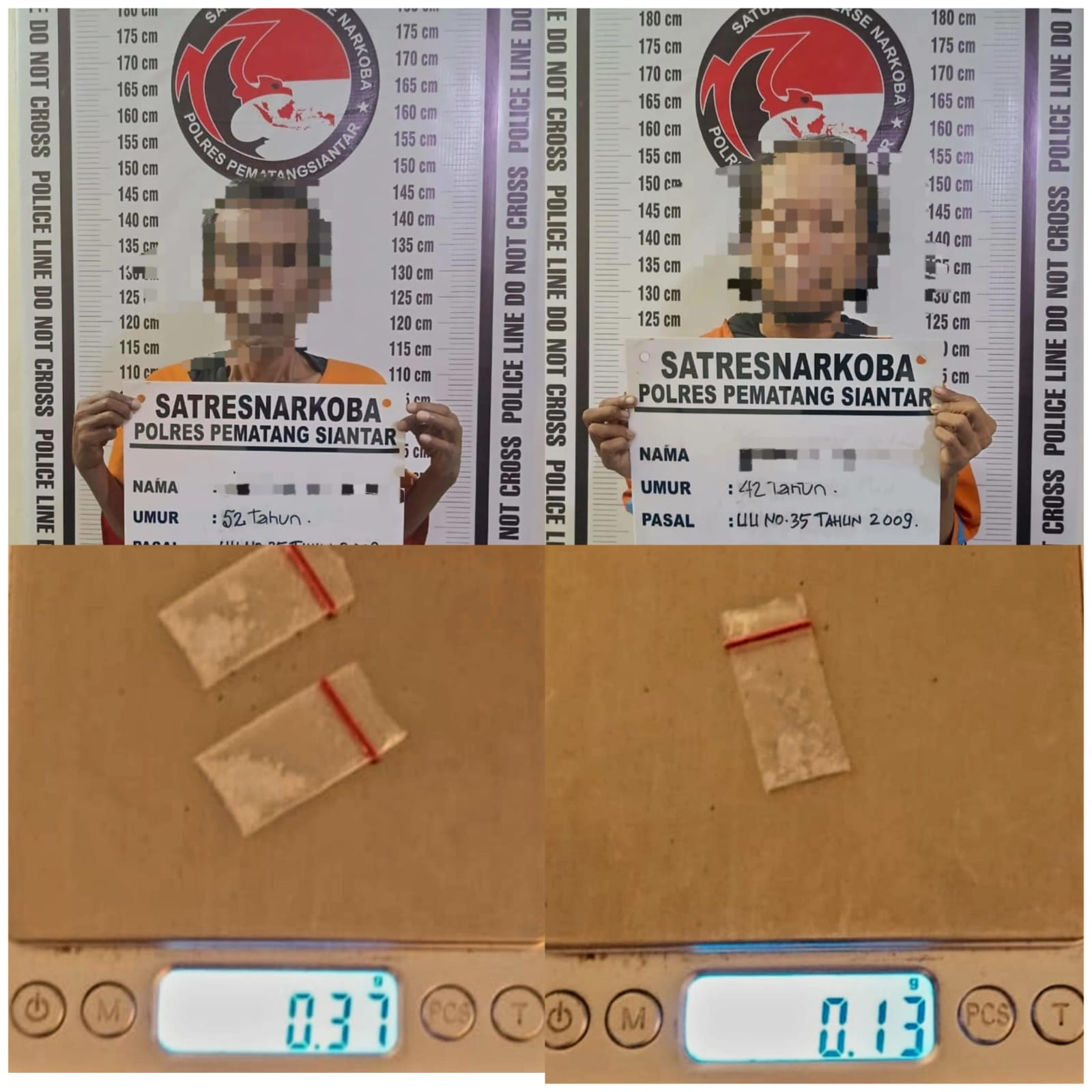 Diciduk Sat Resnarkoba Polres Siantar, 2 Residivis Gagal Transaksi Narkoba