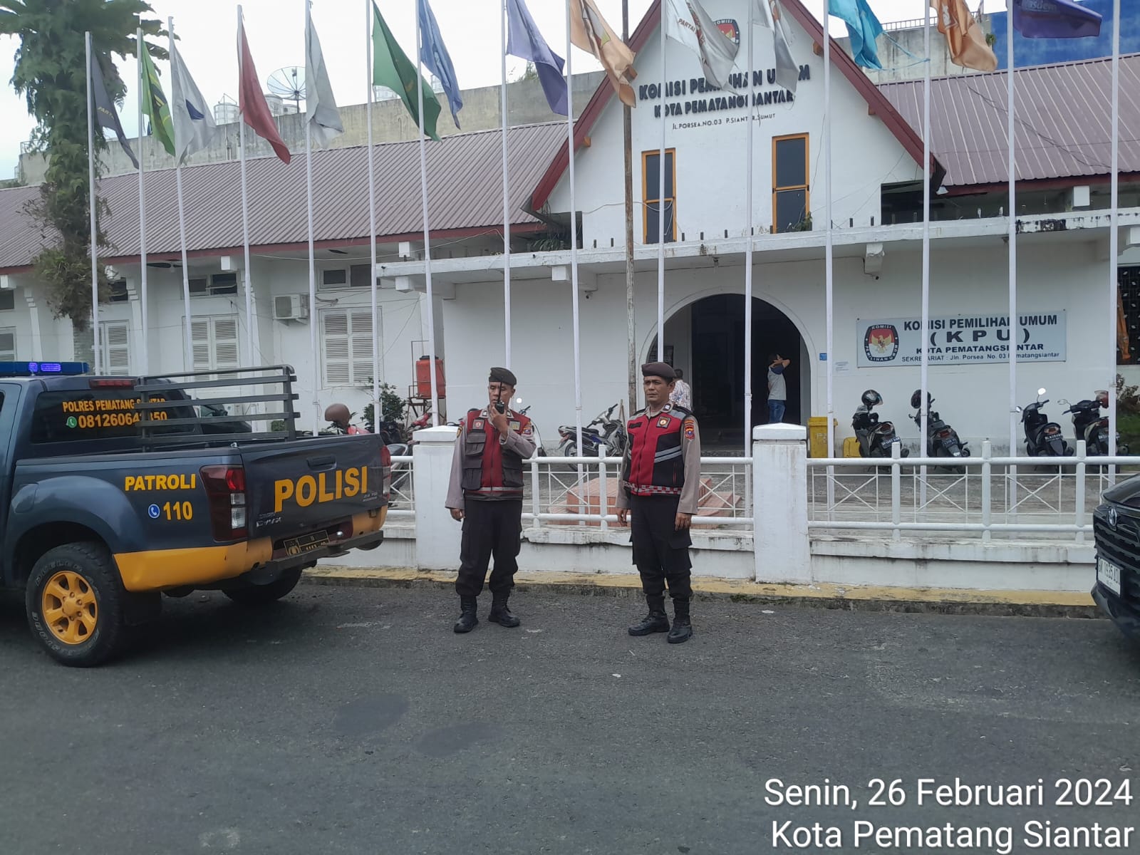 Samapta Polres Pematangsiantar Tingkatkan Patroli ke Kantor Dan Gudang KPU