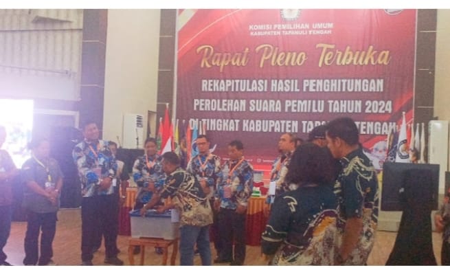 Hari Ini KPU Tapteng Gelar Rapat Pleno Rekapitulasi Suara Pemilu 2024