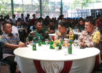 Sinergitas TNI-Polri, Kapolres Simalungun Hadiri Syukuran peringatan HUT Ke-74 Rindam I/Bukit Barisan