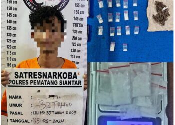 Polres Pematangsiantar Tangkap Pemilik 17 Paket Sabu dan 1 Bungkus Ganja di Jalan Rakuta Sembiring