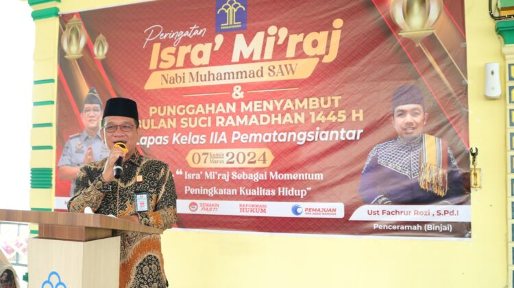 Peringatan Israj Mi'raj 1445 H di Lapas Kelas IIA Pematangsiantar Berlangsung Khidmat 