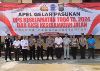 Wakapolres Pematang Siantar Pimpin Apel Gelar Pasukan Ops Keselamatan Toba 2024 
