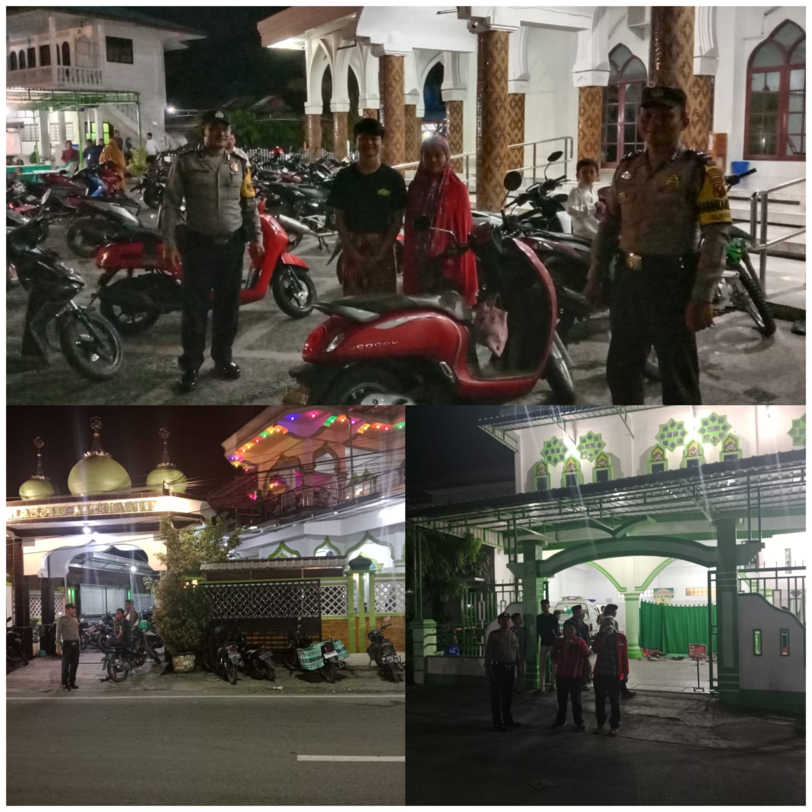 Polres Pematangsiantar dan Polsek Sejajaran Amankan Salat Tarawih di Mesjid Selama Ramadhan