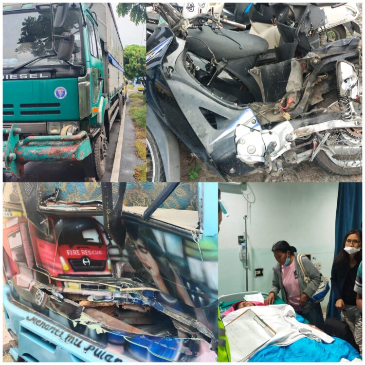 Tabrakan Beruntun Simpang 2 Siantar, 1 Luka Berat dan 4 Luka Ringan
